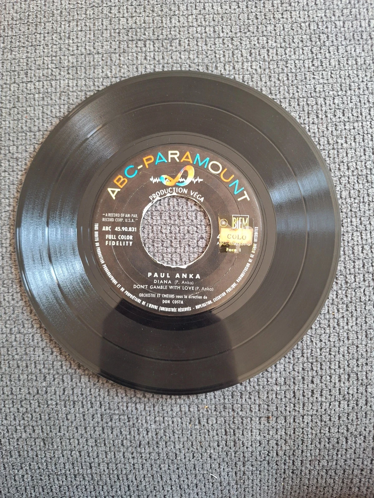 45 RPM Vinyl EP - Paul Anka - Diana / I Love You, Baby (1957) - Rare Vega Press – photo 4